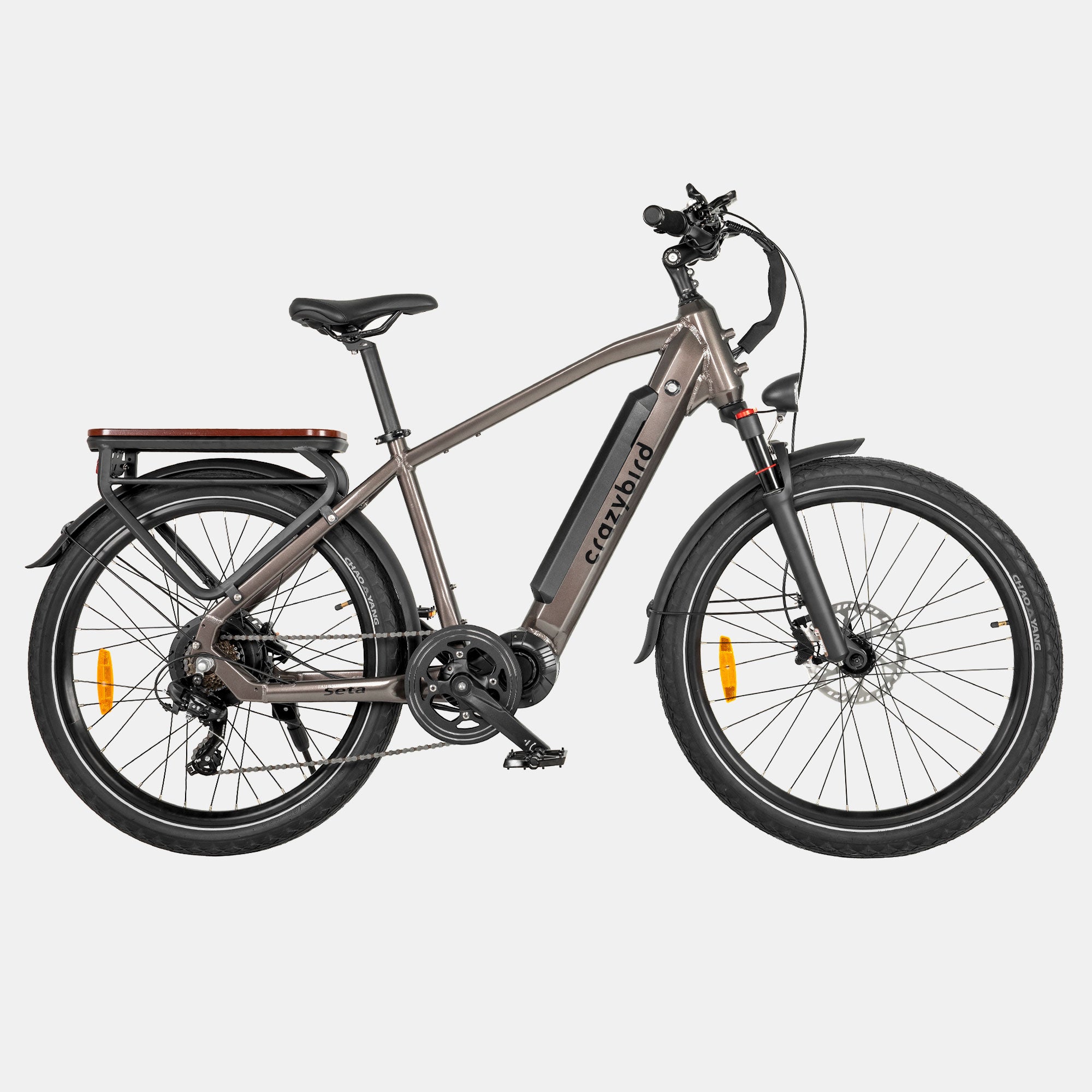 grey electric bicycle Crazybird Seta ebike